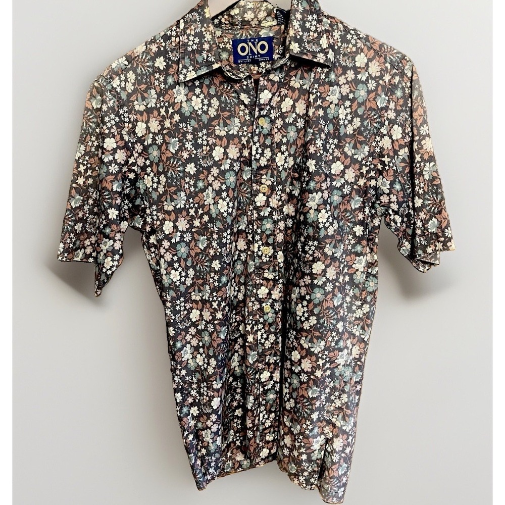 The Ono Shirt by Liberty House Mens Small Floral Cotton Button Down Short Sleeve